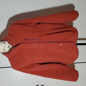 Universal Thread- Womens Salmon/Coral/Rust Fuzzy Soft Teddy Coat Snaps Sz.L